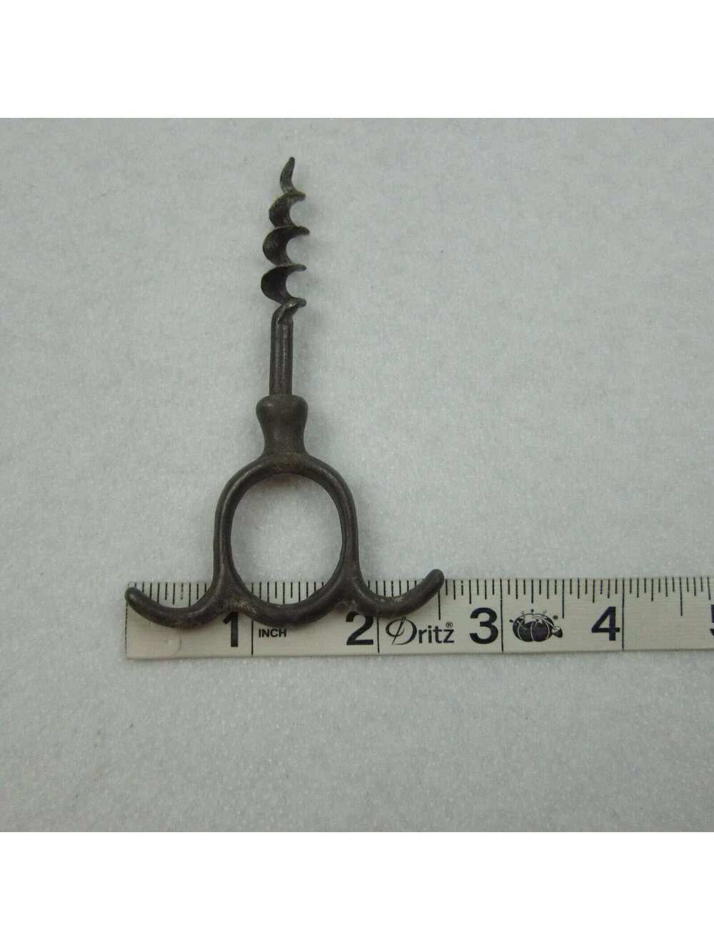 Antique 1900s French Iron Cork Screw Three Finger Pull Claw Type Corkscrew RARE